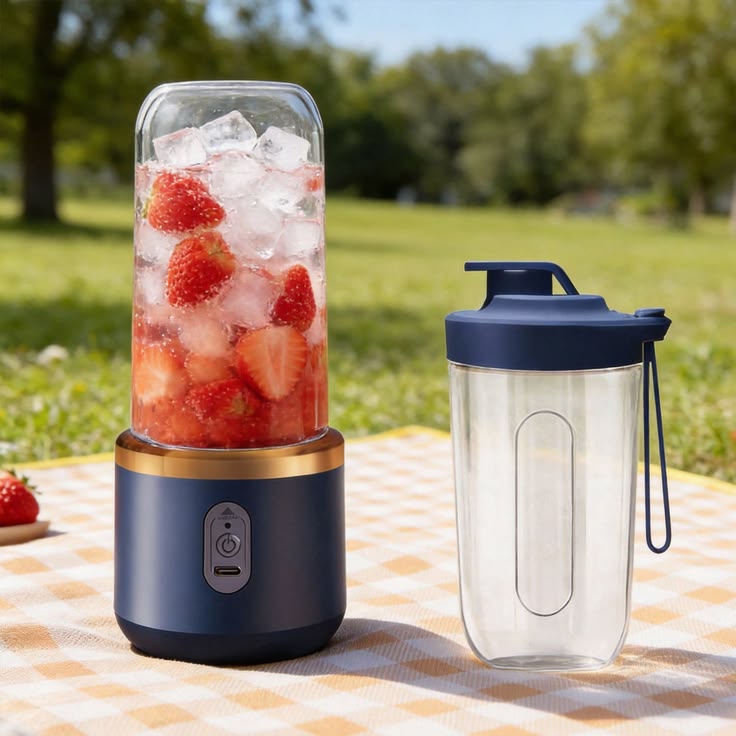 Portable USB Blender Mixer with 2 Bottles – Rechargeable Mini Juicer