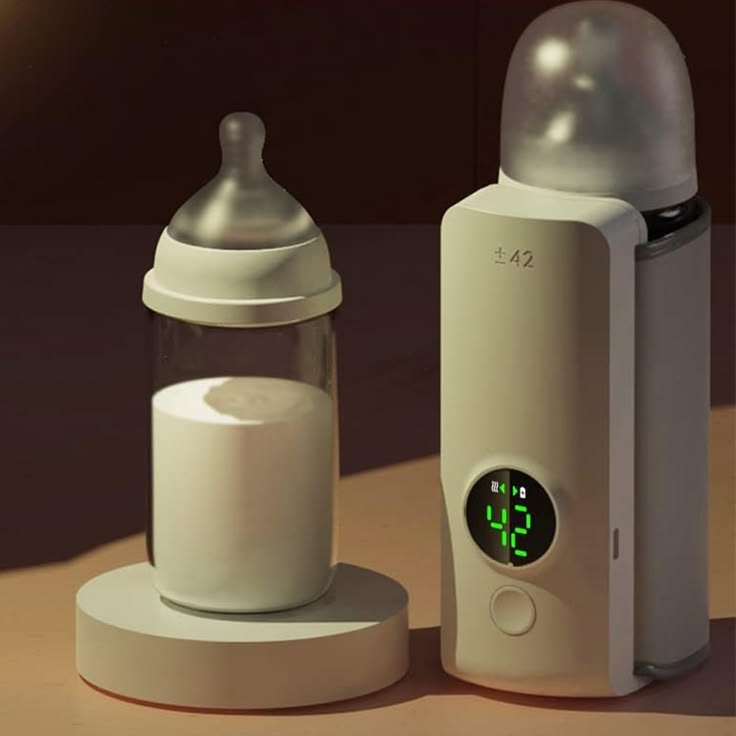 Portable Baby Milk Bottle Warmer with Digital Temperature Display – Travel-Friendly Bottle Heating Device