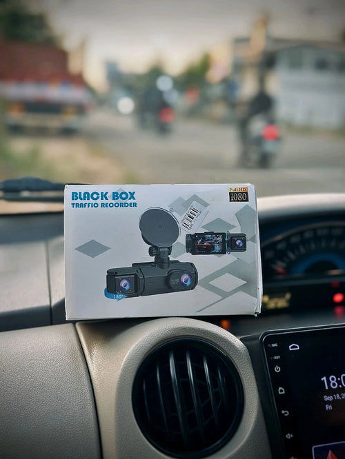 Black Box Dual Dash Cam 1080P Full HD Car Camera Video Recorder With Night Vision & 180° Adjustable Camera