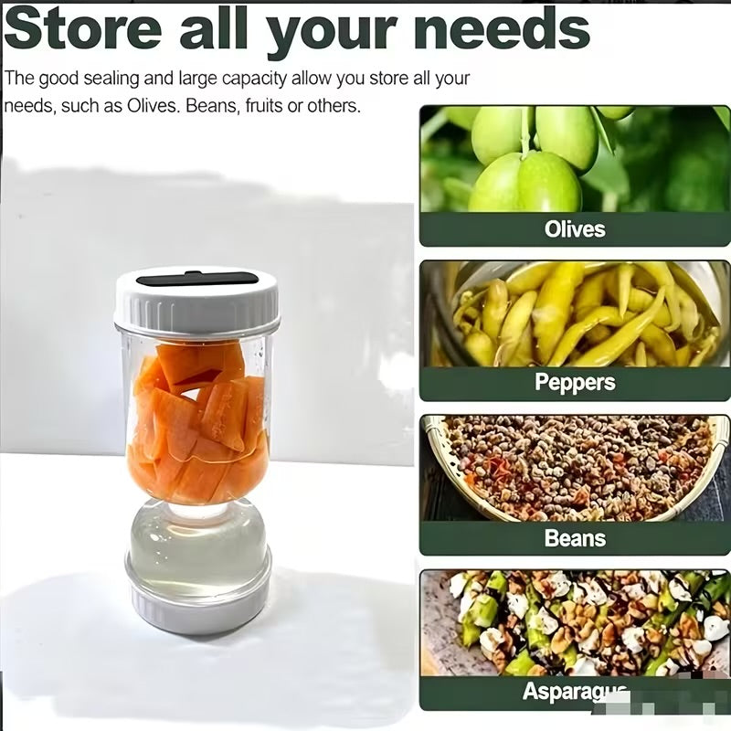 Reusable Pickle Jar with Airtight Lid – Compact Food Storage Container