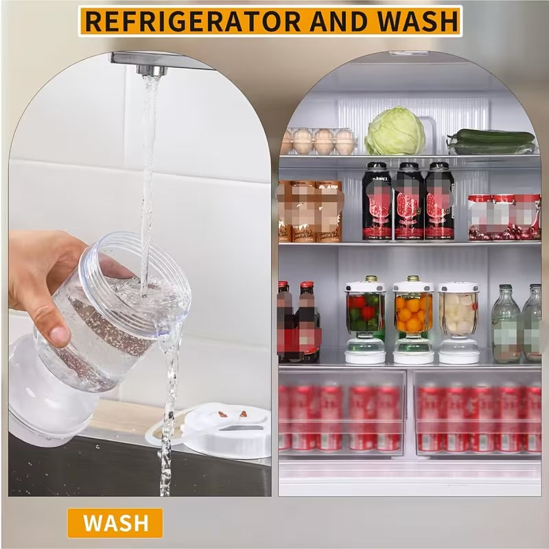Reusable Pickle Jar with Airtight Lid – Compact Food Storage Container