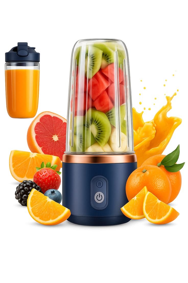 Portable USB Blender Mixer with 2 Bottles – Rechargeable Mini Juicer