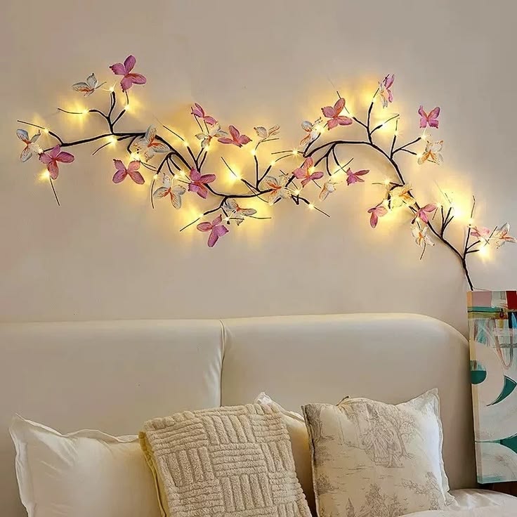 Butterfly Tree Branch LED String Light – Decorative Warm White Fairy Lights for Bedroom & Home Decor