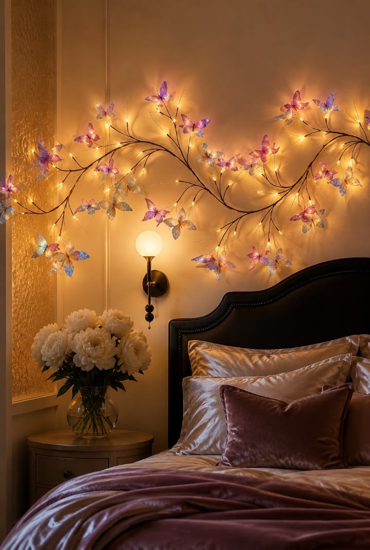 Butterfly Tree Branch LED String Light – Decorative Warm White Fairy Lights for Bedroom & Home Decor