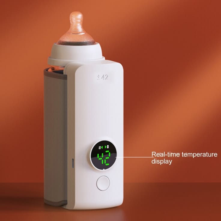 Portable Baby Milk Bottle Warmer with Digital Temperature Display – Travel-Friendly Bottle Heating Device
