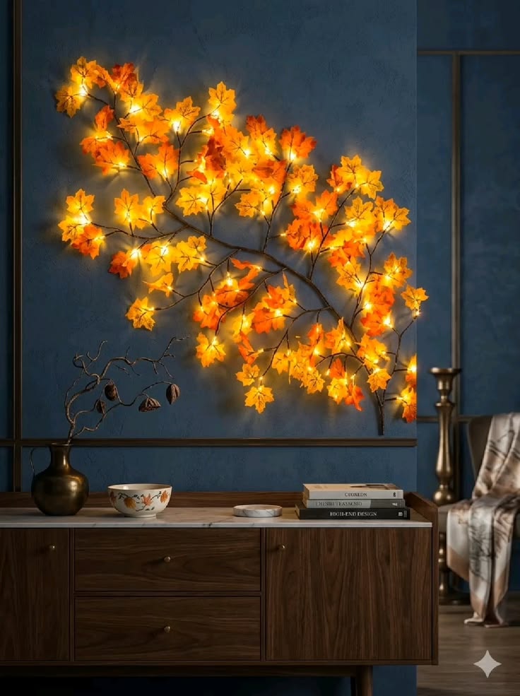 Maple Leaf Tree Tree Branch LED String Light – Decorative Warm White Fairy Lights for Bedroom & Home Decor