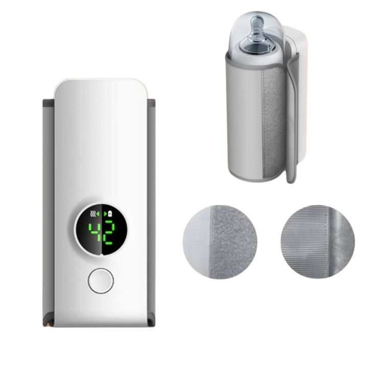 Portable Baby Milk Bottle Warmer with Digital Temperature Display – Travel-Friendly Bottle Heating Device